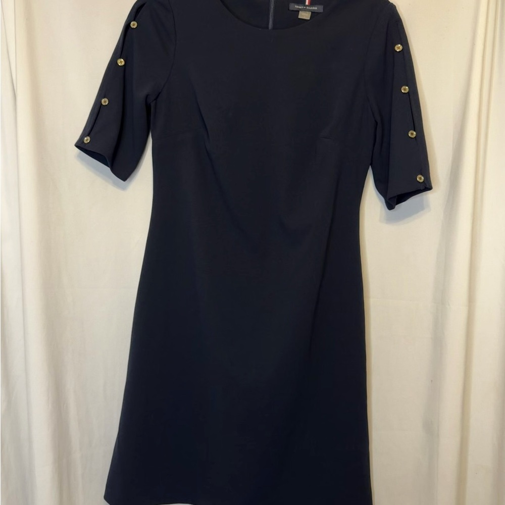 Tommy Hilfiger Midi Dress with Gold Buttons
